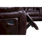 Sofa im Mid-Century Modern Stil mit Kunstlederbezug und Relaxfunktion
