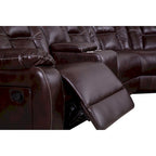 Sofa im Mid-Century Modern Stil mit Kunstlederbezug und Relaxfunktion