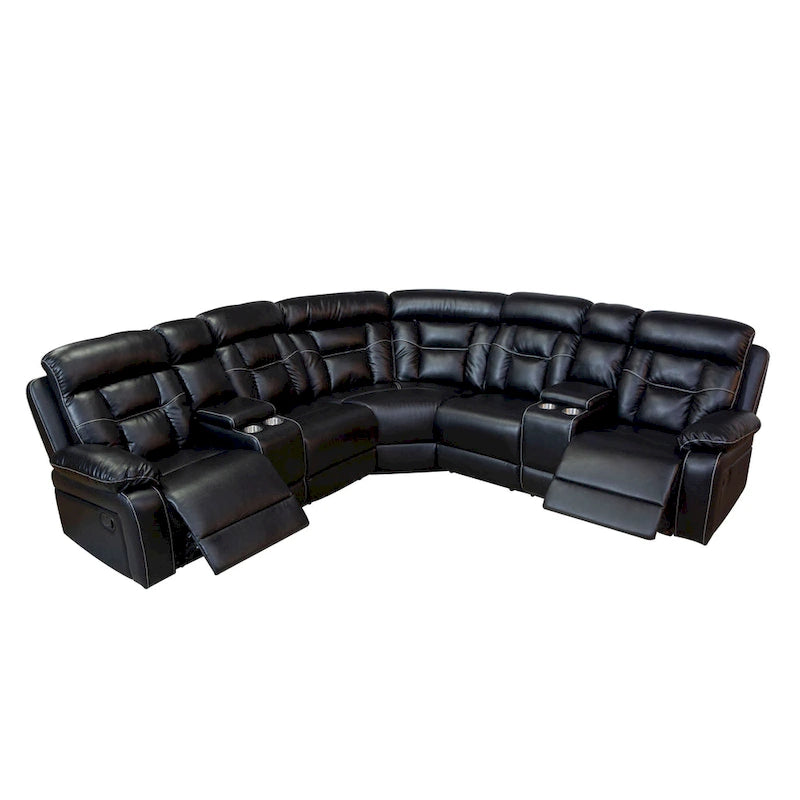 Sofa im Mid-Century Modern Stil mit Kunstlederbezug und Relaxfunktion