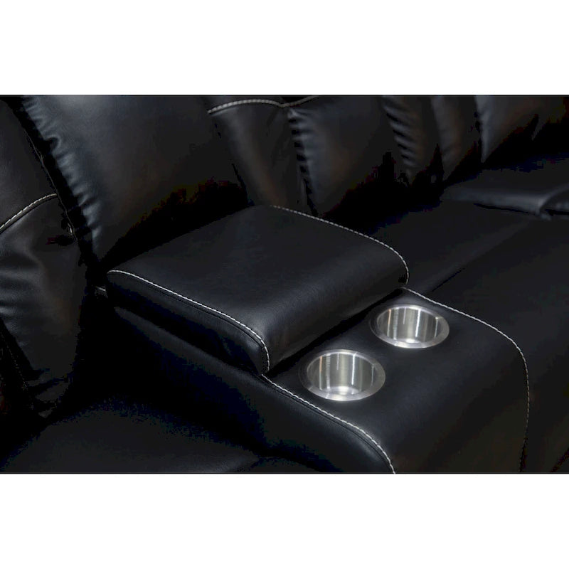 Sofa im Mid-Century Modern Stil mit Kunstlederbezug und Relaxfunktion