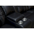 Sofa im Mid-Century Modern Stil mit Kunstlederbezug und Relaxfunktion