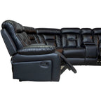 Sofa im Mid-Century Modern Stil mit Kunstlederbezug und Relaxfunktion