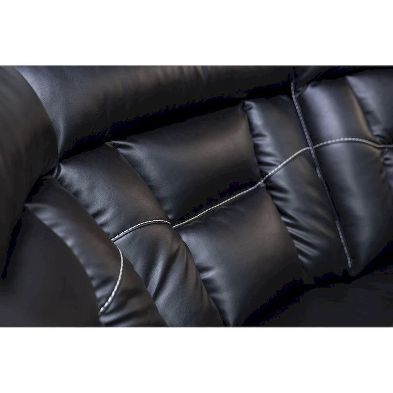 Sofa im Mid-Century Modern Stil mit Kunstlederbezug und Relaxfunktion