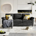 Futzca Sektionssofa, 3-Sitzer L-förmiges Sofa mit abnehmbaren Kissen