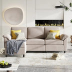 Futzca Sektionssofa, 3-Sitzer L-förmiges Sofa mit abnehmbaren Kissen