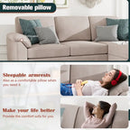 Futzca Sektionssofa, 3-Sitzer L-förmiges Sofa mit abnehmbaren Kissen