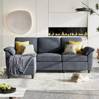 Futzca Sektionssofa, 3-Sitzer L-förmiges Sofa mit abnehmbaren Kissen