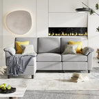 Futzca Sektionssofa, 3-Sitzer L-förmiges Sofa mit abnehmbaren Kissen