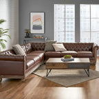 Castalia Chesterfield Tufted 7-Sitzer Ecksofa von Christopher Knight Home – 114,00 L x 70,00 B x 31,50 H