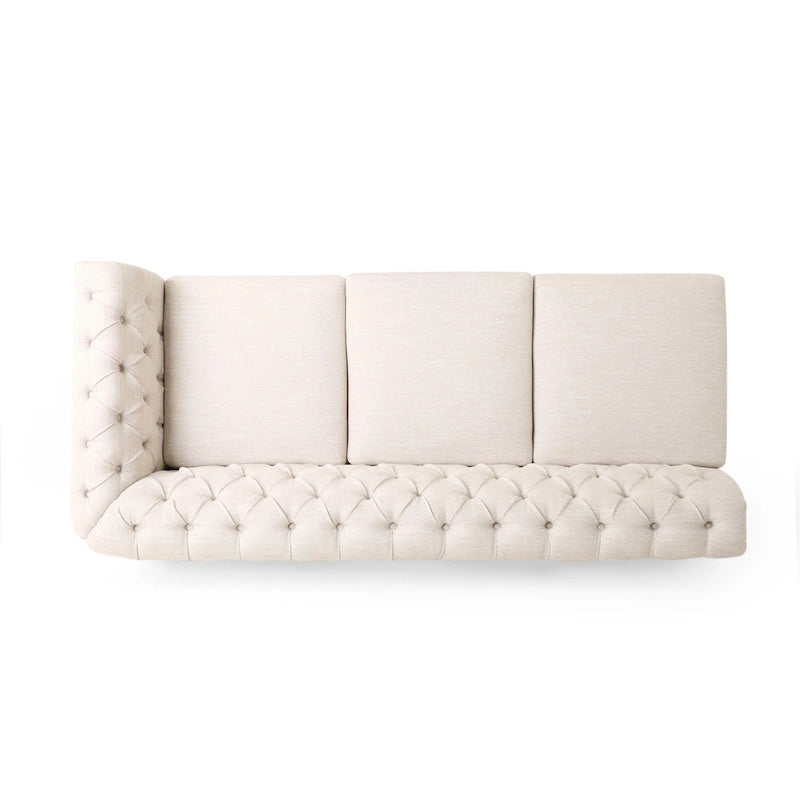 Castalia Chesterfield Tufted 7-Sitzer Ecksofa von Christopher Knight Home – 114,00 L x 70,00 B x 31,50 H