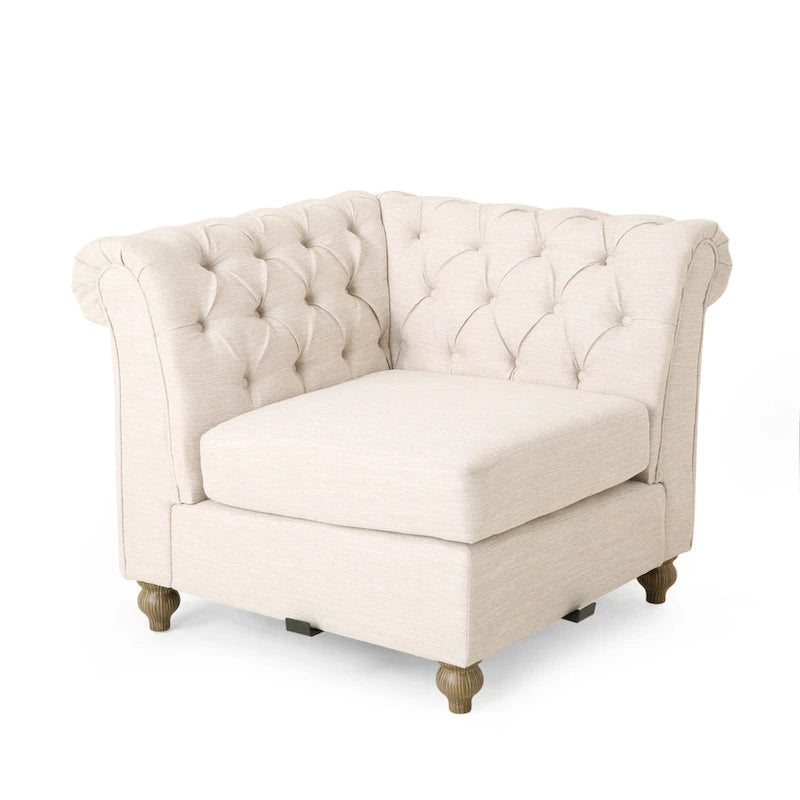 Castalia Chesterfield Tufted 7-Sitzer Ecksofa von Christopher Knight Home – 114,00 L x 70,00 B x 31,50 H