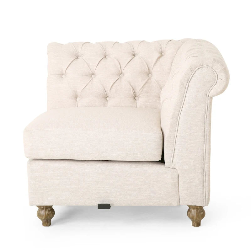 Castalia Chesterfield Tufted 7-Sitzer Ecksofa von Christopher Knight Home – 114,00 L x 70,00 B x 31,50 H