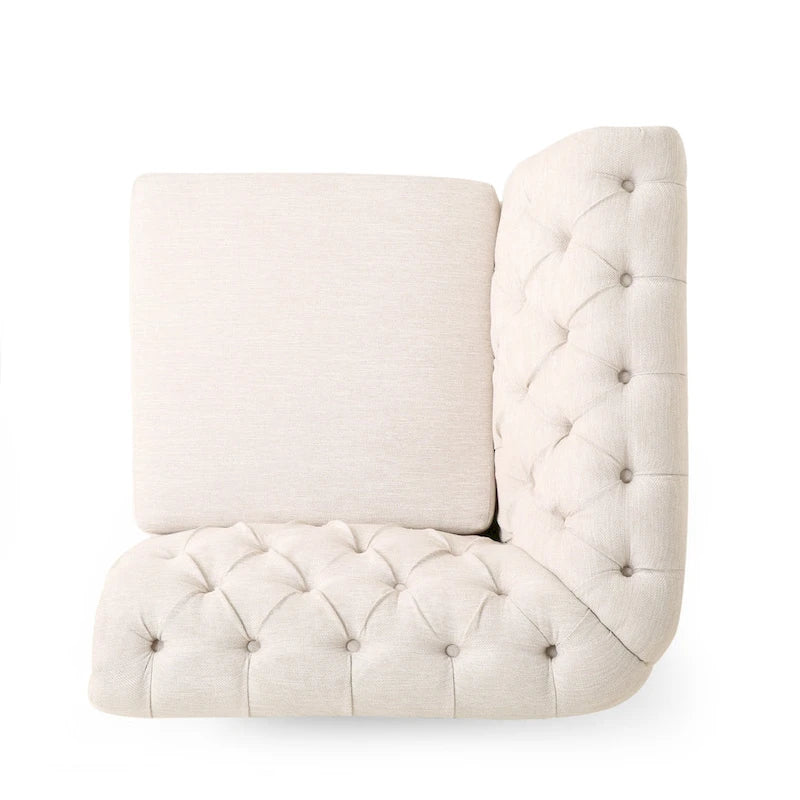 Castalia Chesterfield Tufted 7-Sitzer Ecksofa von Christopher Knight Home – 114,00 L x 70,00 B x 31,50 H