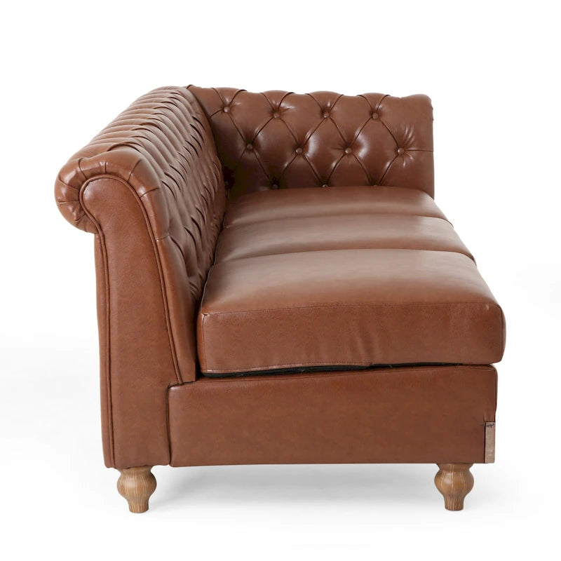 Castalia Chesterfield Tufted 7-Sitzer Ecksofa von Christopher Knight Home – 114,00 L x 70,00 B x 31,50 H