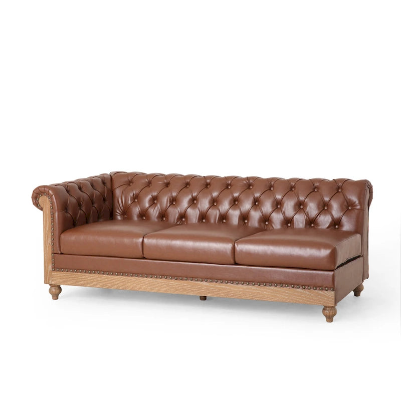 Castalia Chesterfield Tufted 7-Sitzer Ecksofa von Christopher Knight Home – 114,00 L x 70,00 B x 31,50 H