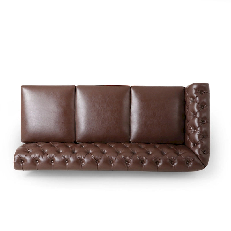 Castalia Chesterfield Tufted 7-Sitzer Ecksofa von Christopher Knight Home – 114,00 L x 70,00 B x 31,50 H