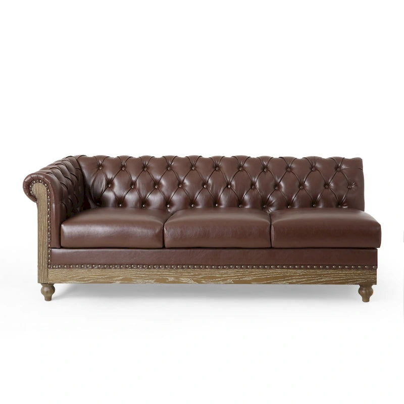 Castalia Chesterfield Tufted 7-Sitzer Ecksofa von Christopher Knight Home – 114,00 L x 70,00 B x 31,50 H