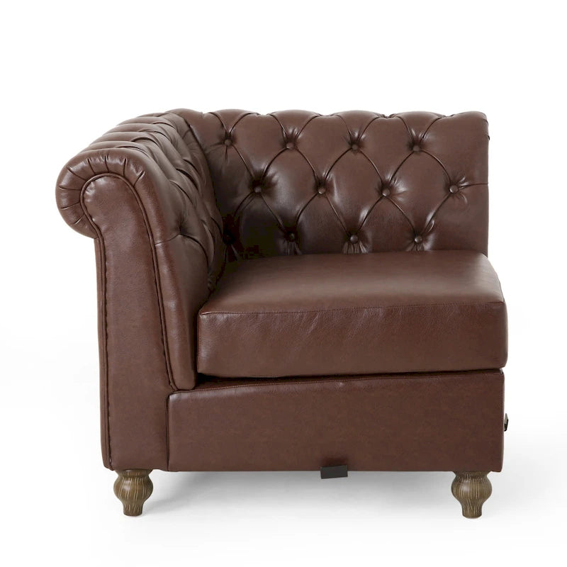Castalia Chesterfield Tufted 7-Sitzer Ecksofa von Christopher Knight Home – 114,00 L x 70,00 B x 31,50 H