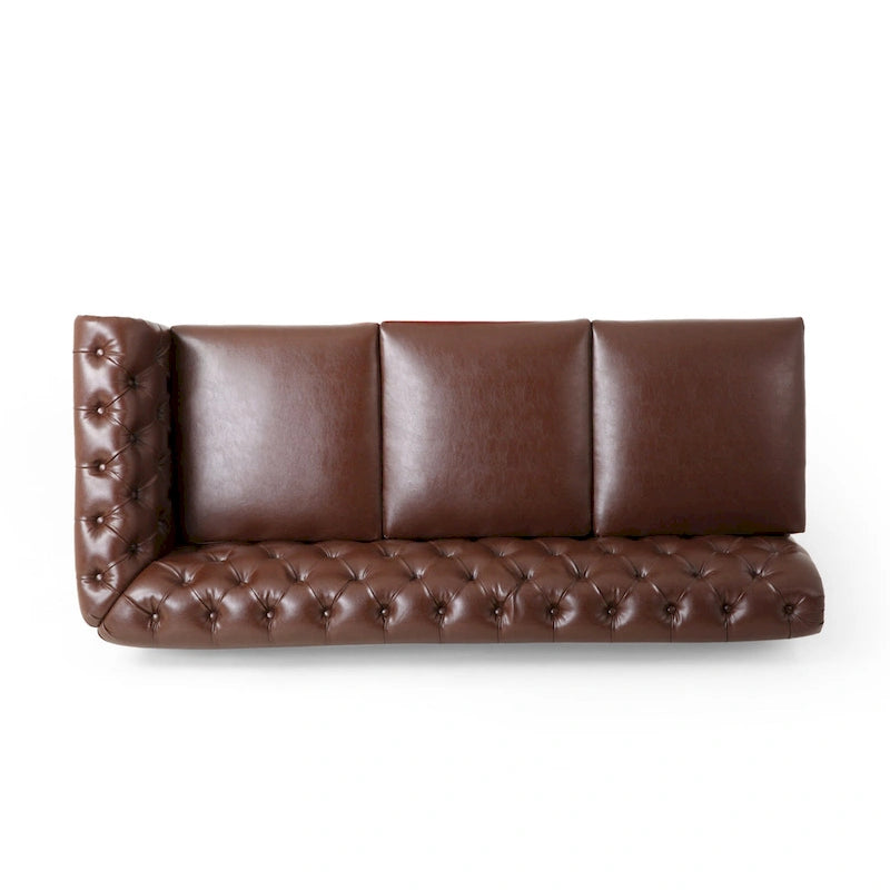 Castalia Chesterfield Tufted 7-Sitzer Ecksofa von Christopher Knight Home – 114,00 L x 70,00 B x 31,50 H