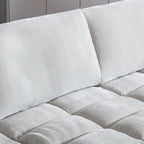 Roundhill Furniture Breton Modernes Modulsofa aus Stoff mit Knopfheftung und Ottoman, Oyster