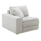 Roundhill Furniture Breton Modernes Modulsofa aus Stoff mit Knopfheftung und Ottoman, Oyster