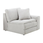 Roundhill Furniture Breton Modernes Modulsofa aus Stoff mit Knopfheftung und Ottoman, Oyster