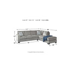 Signature Design by Ashley Altari Graues 2-teiliges Sektionalsofa mit Chaiselongue - 110B x 90T x 37H