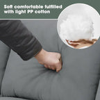 112*87 Ecksofa Sofas Wohnzimmer-Sets 7-Sitzer Modulares Ecksofa mit 3 Kissen, Grau