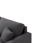 Polster Schlafsofa Ecksofa Grau mit Stauraum, 2 Wurfkissen
