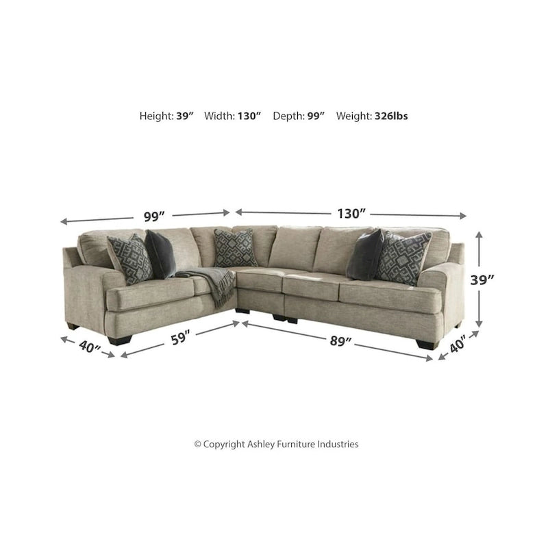Signature Design by Ashley Bovarian Beige und Grau 3-teiliges Ecksofa