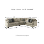 Bovarian dreiteiliges modernes Stein-Ecksofa