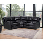 HomeRoots Schwarzes U-förmiges dreiteiliges Ecksofa aus Polyestermischung mit Liegefunktion – 80