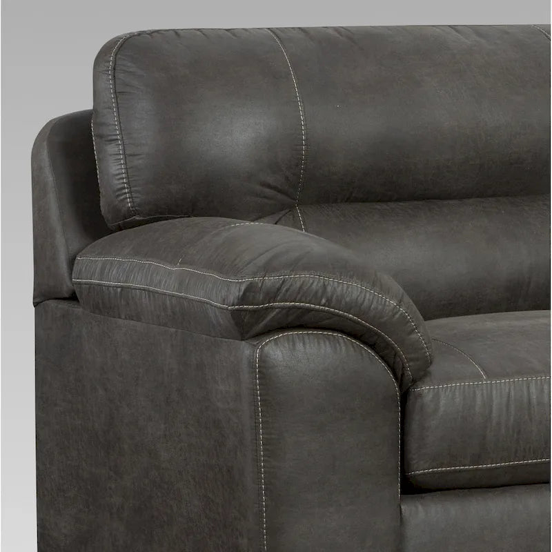 Roundhill Furniture Tirana Modernes Stoff Ecksofa mit Kissenauflage in Sequoia Ash