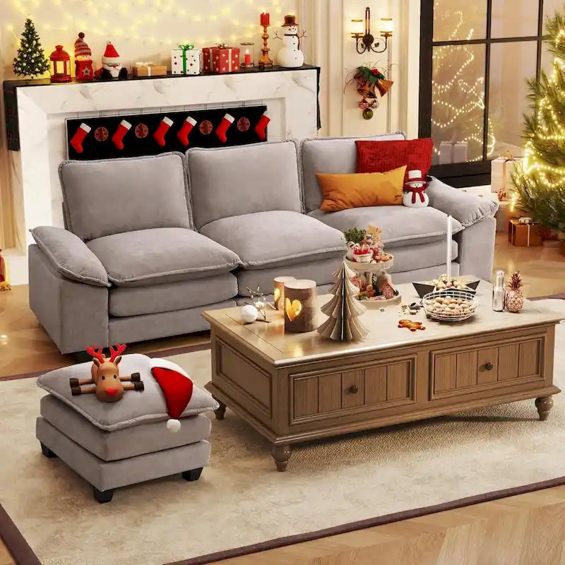 25.2 Tiefsitz-Ecksofa 3-Sitzer L-Form Design für Wohnzimmer