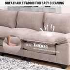 25.2 Tiefsitz-Ecksofa 3-Sitzer L-Form Design für Wohnzimmer