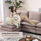 25.2 Tiefsitz-Ecksofa 3-Sitzer L-Form Design für Wohnzimmer
