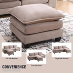 25.2 Tiefsitz-Ecksofa 3-Sitzer L-Form Design für Wohnzimmer
