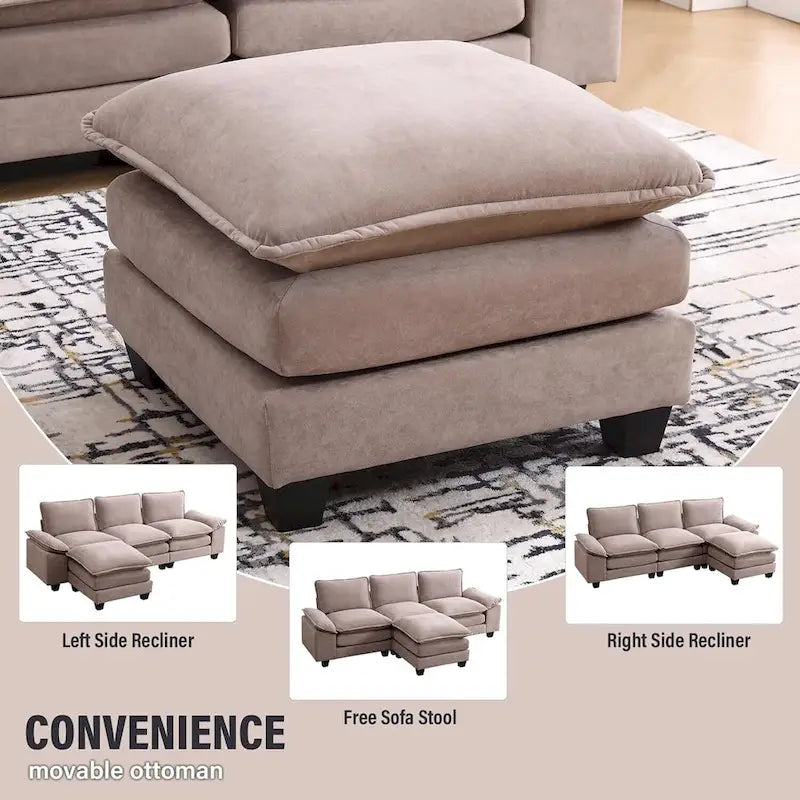25.2 Tiefsitz-Ecksofa 3-Sitzer L-Form Design für Wohnzimmer