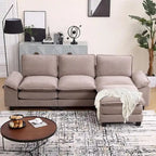25.2 Tiefsitz-Ecksofa 3-Sitzer L-Form Design für Wohnzimmer