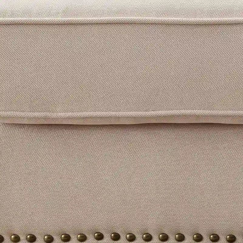 Riti Übergangs-Ecksofa mit beigem Stoffbezug und Nagelbesatz von Furniture of America