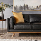 Gianella Schwarzes Oxford-Ledersofa von iNSPIRE Q Modern