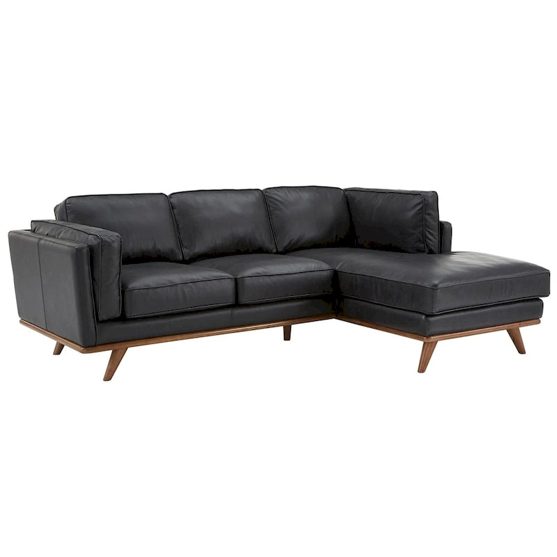 Gianella Schwarzes Oxford-Ledersofa von iNSPIRE Q Modern