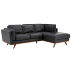 Gianella Schwarzes Oxford-Ledersofa von iNSPIRE Q Modern