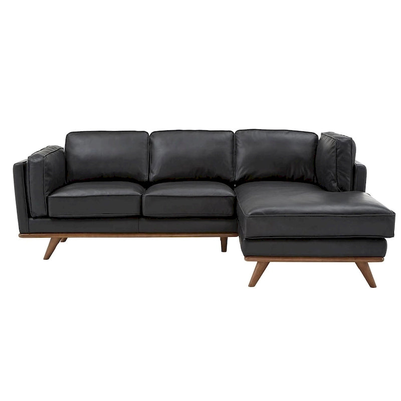 Gianella Schwarzes Oxford-Ledersofa von iNSPIRE Q Modern