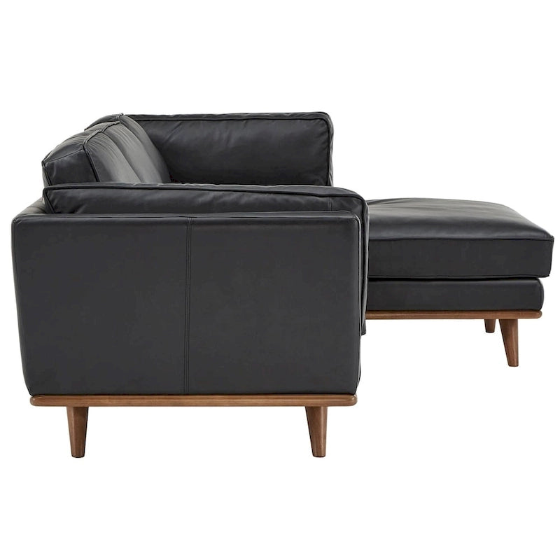 Gianella Schwarzes Oxford-Ledersofa von iNSPIRE Q Modern
