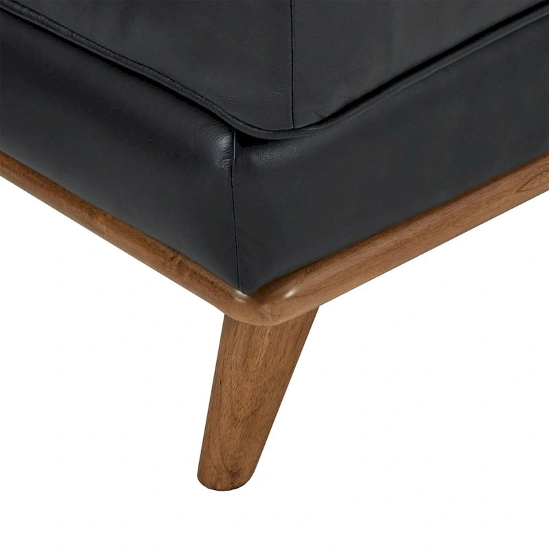 Gianella Schwarzes Oxford-Ledersofa von iNSPIRE Q Modern