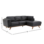 Gianella Schwarzes Oxford-Ledersofa von iNSPIRE Q Modern