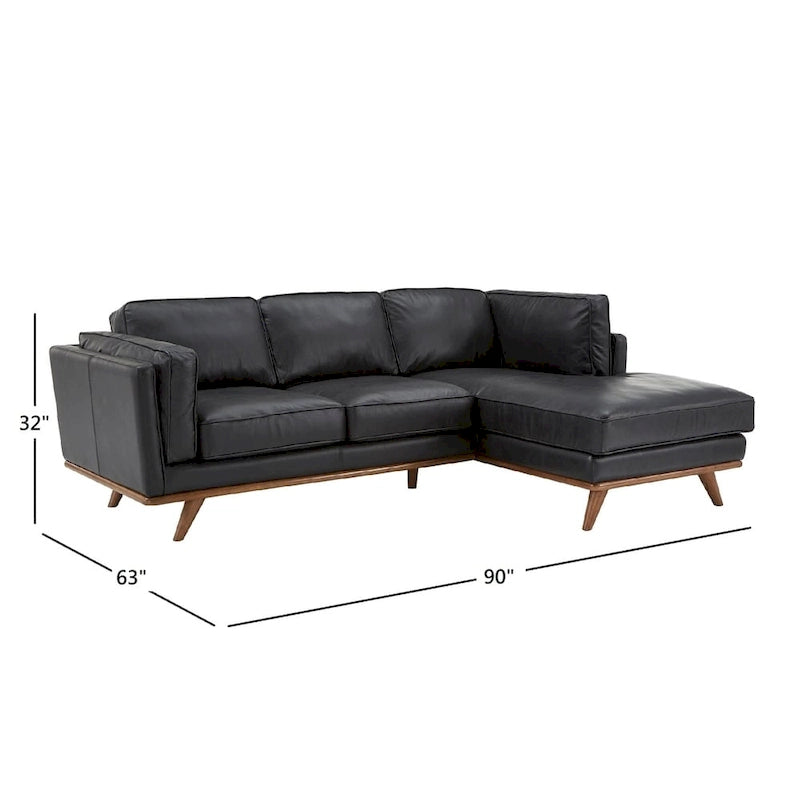 Gianella Schwarzes Oxford-Ledersofa von iNSPIRE Q Modern
