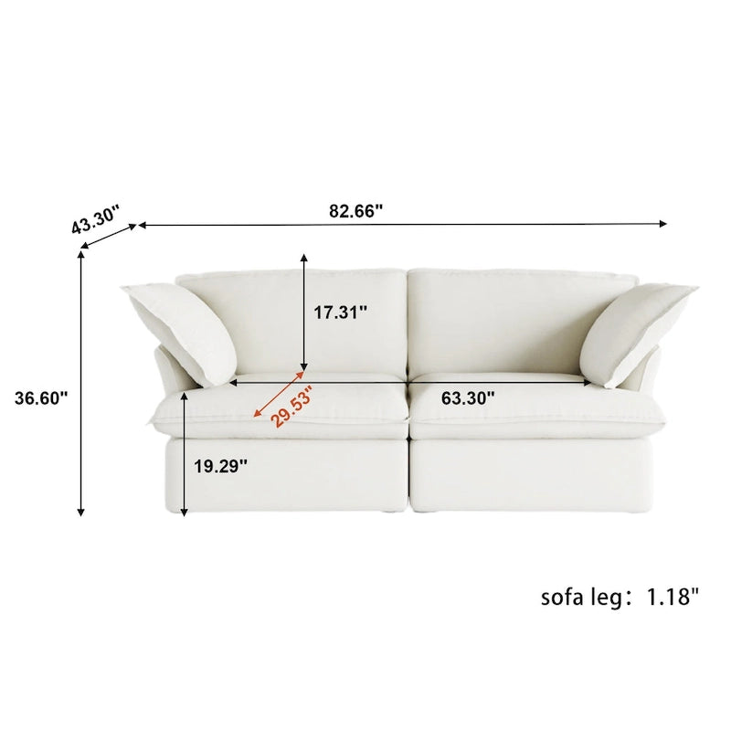 82.66 Polster-Zweisitzer-Sofas Ecksofa Couch