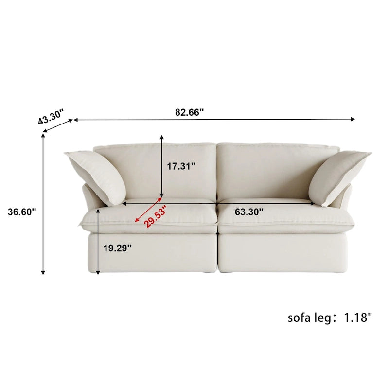 82.66 Polster-Zweisitzer-Sofas Ecksofa Couch